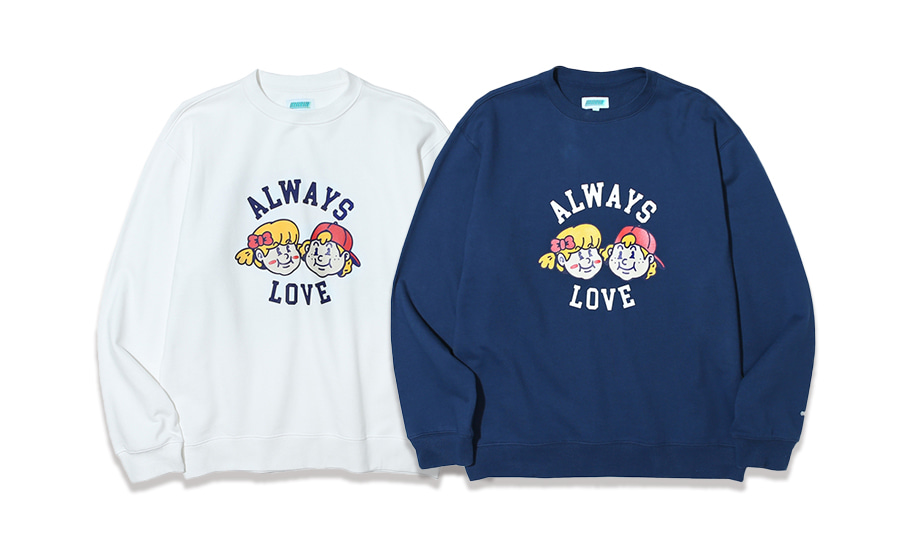 마크엠(MARKM) Always Love Sweatshirts Navy