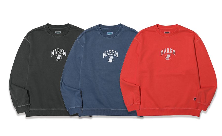 마크엠(MARKM) Markm Pigment Sweatshirts Navy